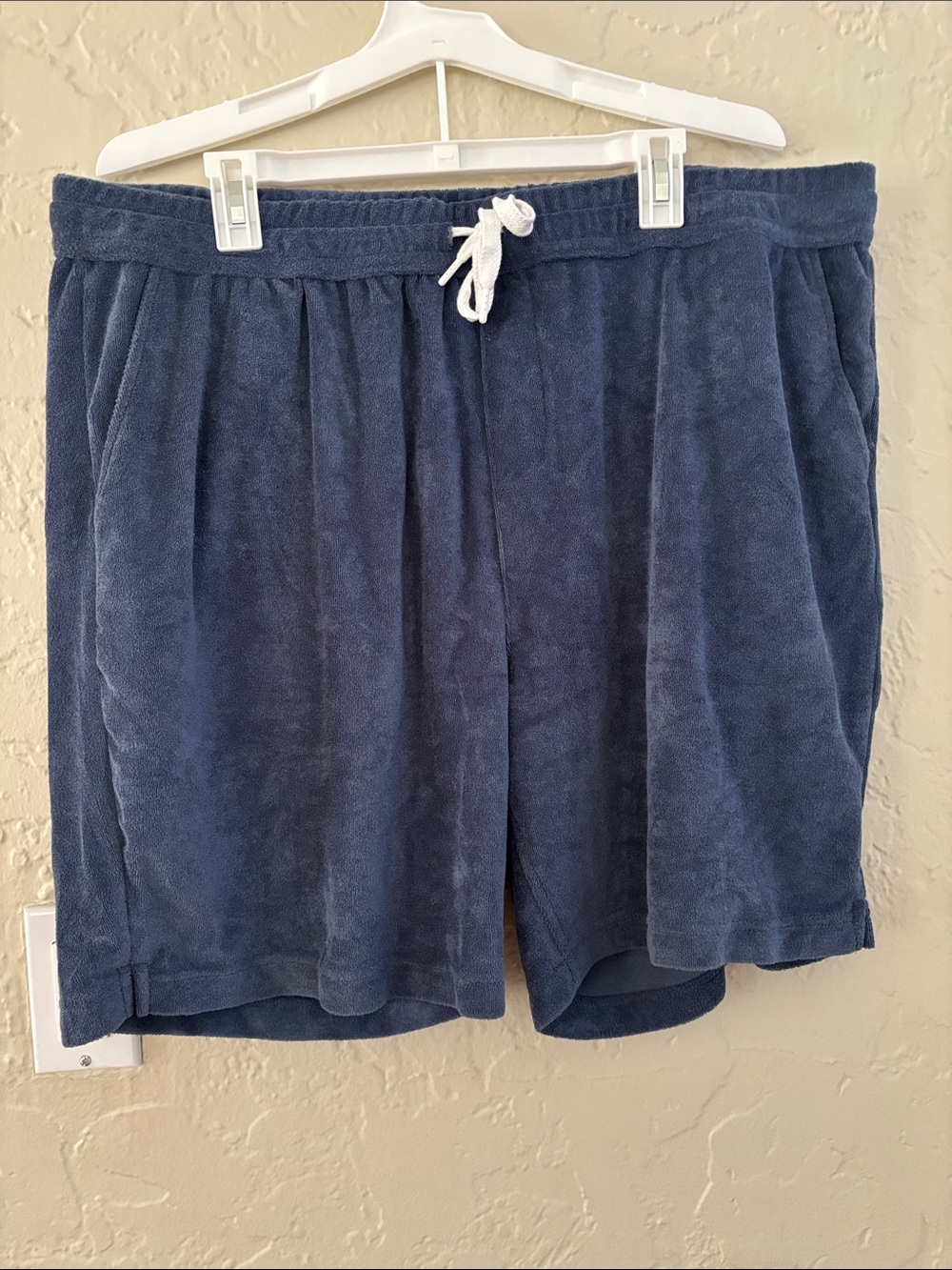 Mugsy Men's Navy Terry Athletic Shorts with Drawstring Waist